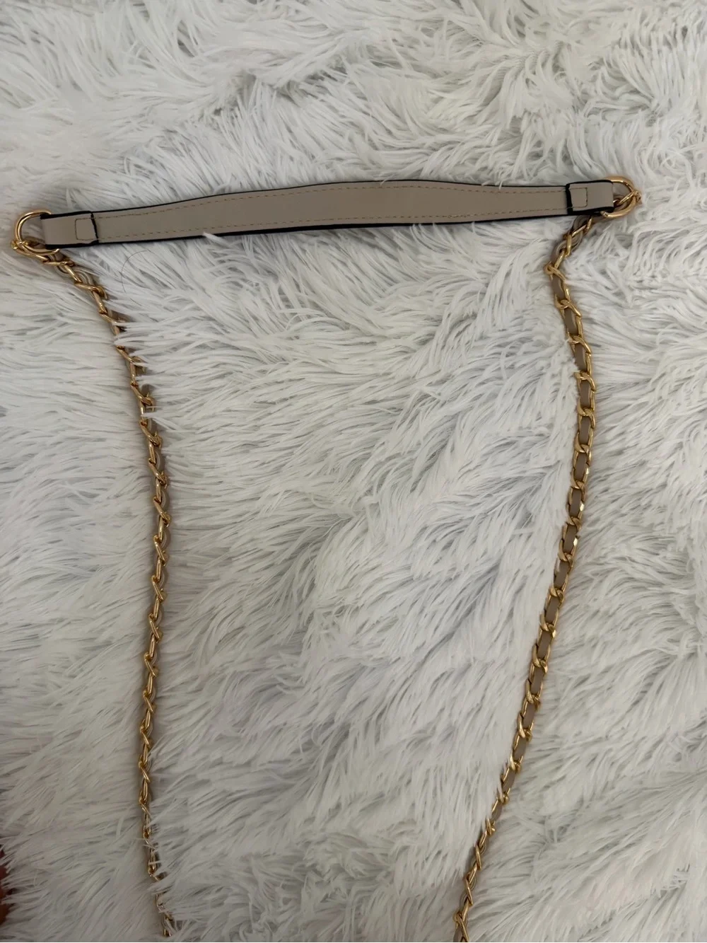 Taupe Bucket Bag with Gold Chain Details - NWT